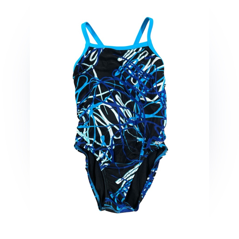 Speedo Blue and Black One Piece Swimsuit